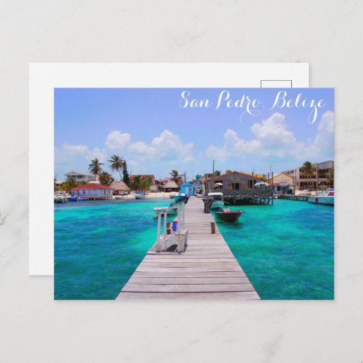 Belize San Pedro Beach Ambergris Caye Postkarte (Vorne/Hinten)