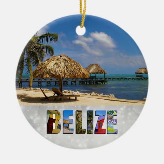 Belize San Pedro Beach Ambergris Caye Weihnachten Keramik Ornament (Vorne)
