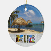 Belize San Pedro Beach Ambergris Caye Weihnachten Keramik Ornament (Links)