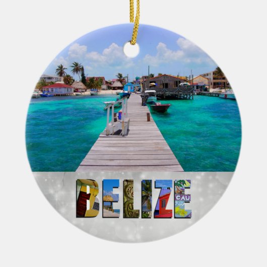 Belize San Pedro Beach Ambergris Caye Weihnachten Keramik Ornament (Vorne)