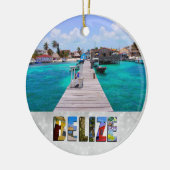 Belize San Pedro Beach Ambergris Caye Weihnachten Keramik Ornament (Links)