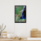 Belize Satelliten Poster Foto Print Map (Küche)