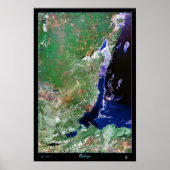 Belize Satelliten Poster Foto Print Map (Vorne)