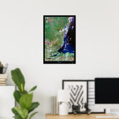Belize Satellitenposter Fotodruck Karte Poster (Heimbüro)