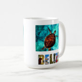 Belize Sea Turtle Blue Ocean Beach Travel Foto Kaffeetasse (VorderseiteRechts)