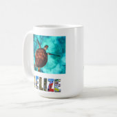 Belize Sea Turtle Blue Ocean Beach Travel Foto Kaffeetasse (Vorderseite Links)