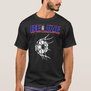 Belize Soccer Ball im Netz Unterstützung Belizean  T-Shirt