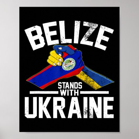 Belize Stands With Ukraine Ukrainian Flag Tees  Poster (Vorne)