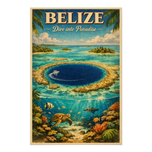 BELIZE – Tauche ein ins Paradies Poster (Vorderseite)