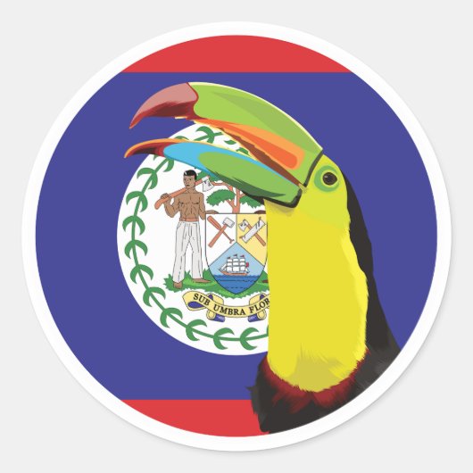 Belize Toucan Belizes Nationale Tierflagge Runder Aufkleber (Vorderseite)