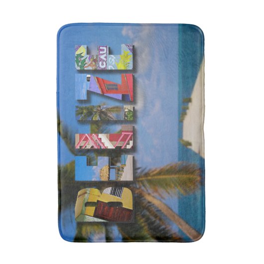 Belize Tropical Beach Blue Ocean Travel Foto Badematte (Vorderseite Vertikal)