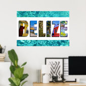 Belize Tropical Beach Blue Ocean Travel Foto Poster (Heimbüro)