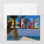 Belize Tropical Beach Blue Ocean Travel Foto Postkarte (Vorne/Hinten)