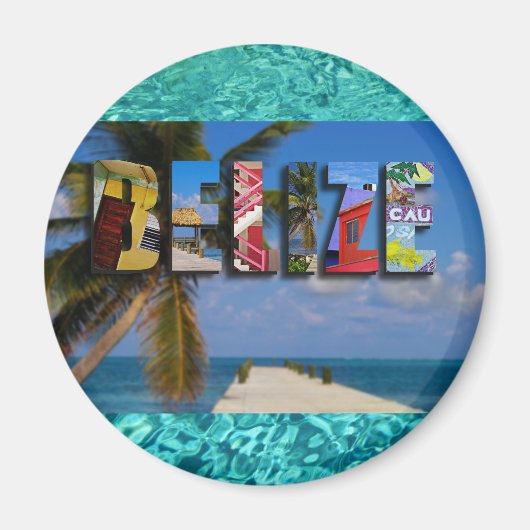 Belize Tropical Beach Blue Ocean Travel Fotos Magnet (Vorne)