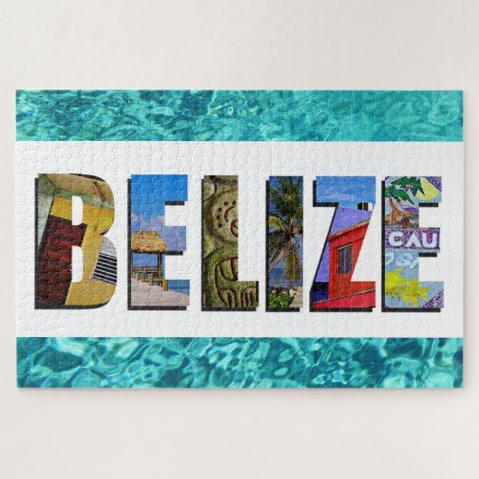 Belize Tropical Beach Blue Ocean Travel Fotos Puzzle (Horizontal)