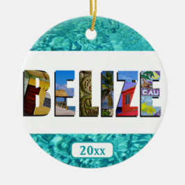 Belize Tropical Beach Blue Ocean Weihnachten Keramik Ornament
