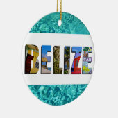 Belize Tropical Beach Blue Ocean Weihnachten Keramik Ornament (Rechts)