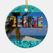 Belize Tropical Beach Blue Ocean Weihnachten Keramik Ornament (Vorne)