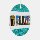 Belize Tropical Beach Blue Ocean Weihnachten Ornament Aus Metall (Vorderseite Rechts)