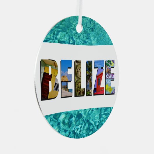 Belize Tropical Beach Blue Ocean Weihnachten Ornament Aus Metall (Vorderseite Rechts)