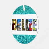 Belize Tropical Beach Blue Ocean Weihnachten Ornament Aus Metall (Vorderseite links)