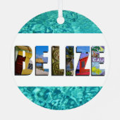 Belize Tropical Beach Blue Ocean Weihnachten Ornament Aus Metall (Rückseite)