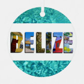 Belize Tropical Beach Blue Ocean Weihnachten Ornament Aus Metall (Vorderseite)