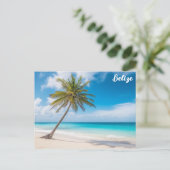 Belize Tropical Beach Palm Tree Ambergris Caye Postkarte (Stehend Vorderseite)