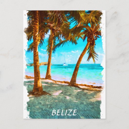 Belize Tropical Beach Postkarte (Vorderseite)