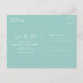 Belize Tropical Beach Wedding rettet die Termine Ankündigungspostkarte (Rückseite)