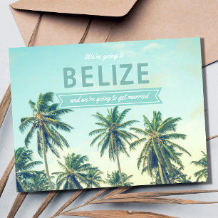 Belize Tropical Beach Wedding rettet die Termine Ankündigungspostkarte