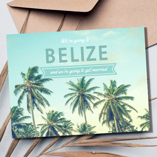 Belize Tropical Beach Wedding rettet die Termine Ankündigungspostkarte