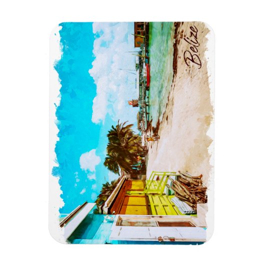 Belize Tropical Paradise Travel Magnet (Vertikal)