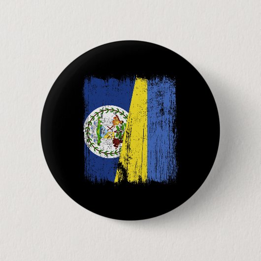 Belize Ukraine Halbflagge Belizisch Ukrainisches E Button (Vorderseite)
