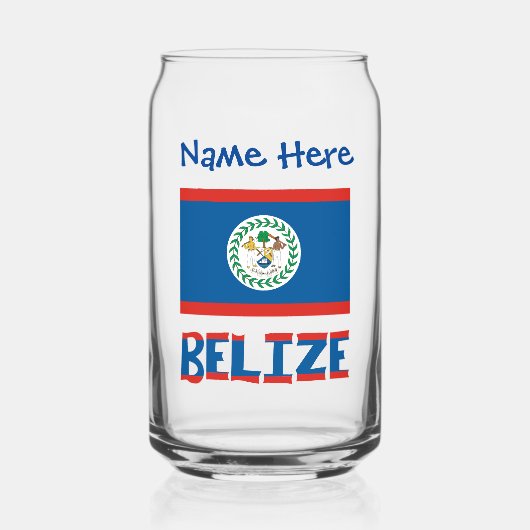 Belize und Belizean Flag Blue Personalisierung Dosenglas (Vorderseite)