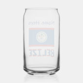Belize und Belizean Flag Blue Personalisierung Dosenglas (Rückseite)