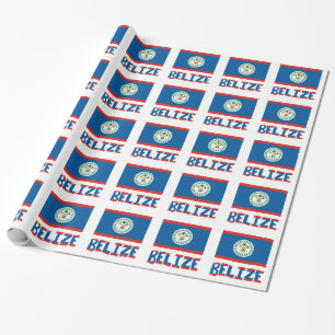 Belize und belizianische Flagge personalisiert gek Geschenkpapier