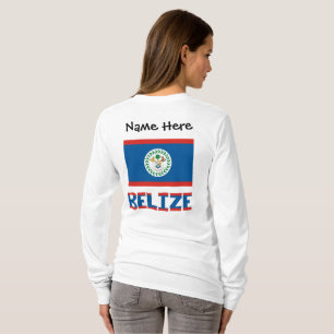 Belize und Belizische Flagge Personalisierte Fraue T-Shirt