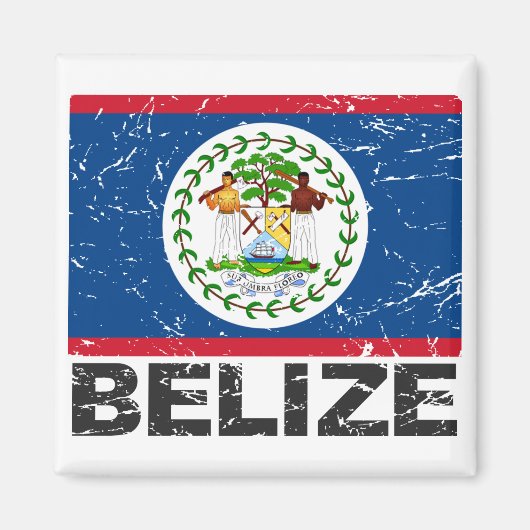 Belize Vintag Flag Magnet (Vorne)