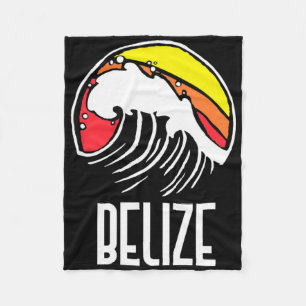 Belize Vintage 80er Retro Surfen Strand Wellen Gra Fleecedecke