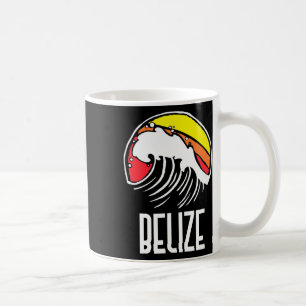 Belize Vintage 80er Retro Surfen Strand Wellen Gra Kaffeetasse