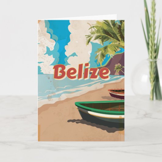 Belize Vintage Reiseplakat Feiertagskarte (Vorderseite)