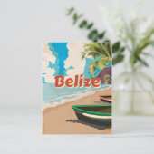 Belize Vintage Reiseplakat Postkarte (Stehend Vorderseite)
