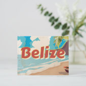 Belize Vintage Reiseplakat Postkarte (Stehend Vorderseite)