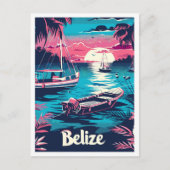 Belize Vintage Travel Illustration Postkarte (Vorderseite)