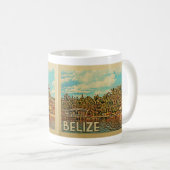 Belize Vintage Travel Kaffeetasse (VorderseiteRechts)