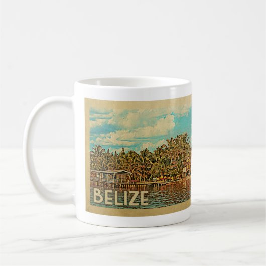 Belize Vintage Travel Kaffeetasse (Links)