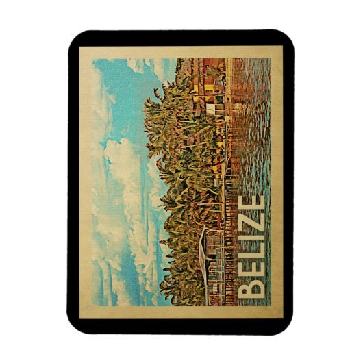 Belize Vintage Travel Magnet (Vertikal)