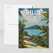 Belize Vintage Travel Poster Postkarte (Vorne/Hinten)