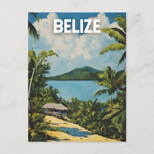 Belize Vintage Travel Poster Postkarte (Vorderseite)
